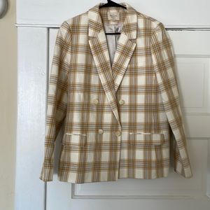 Sézane Yellow Ochre Plaid Christie Jacket